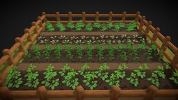 Low Poly vegetable farm