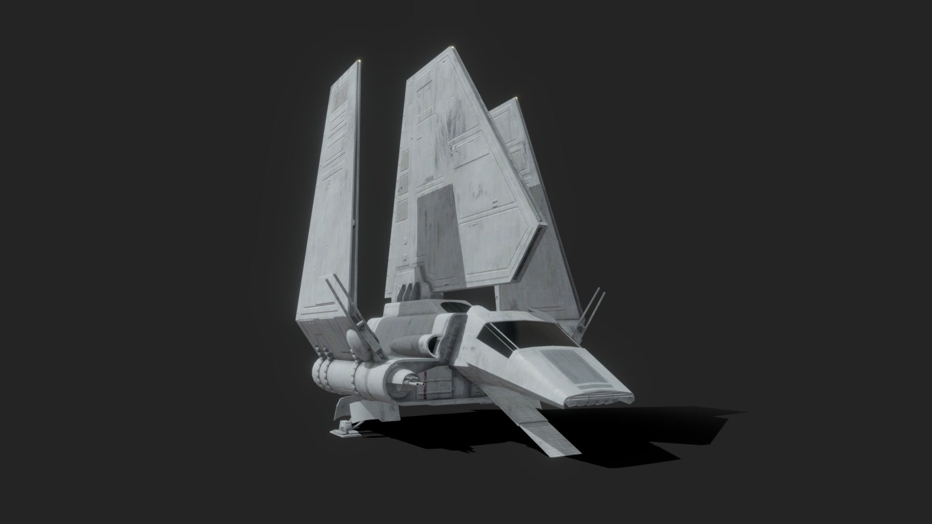 Low Poly Star Wars Lambda Shuttle 3d model