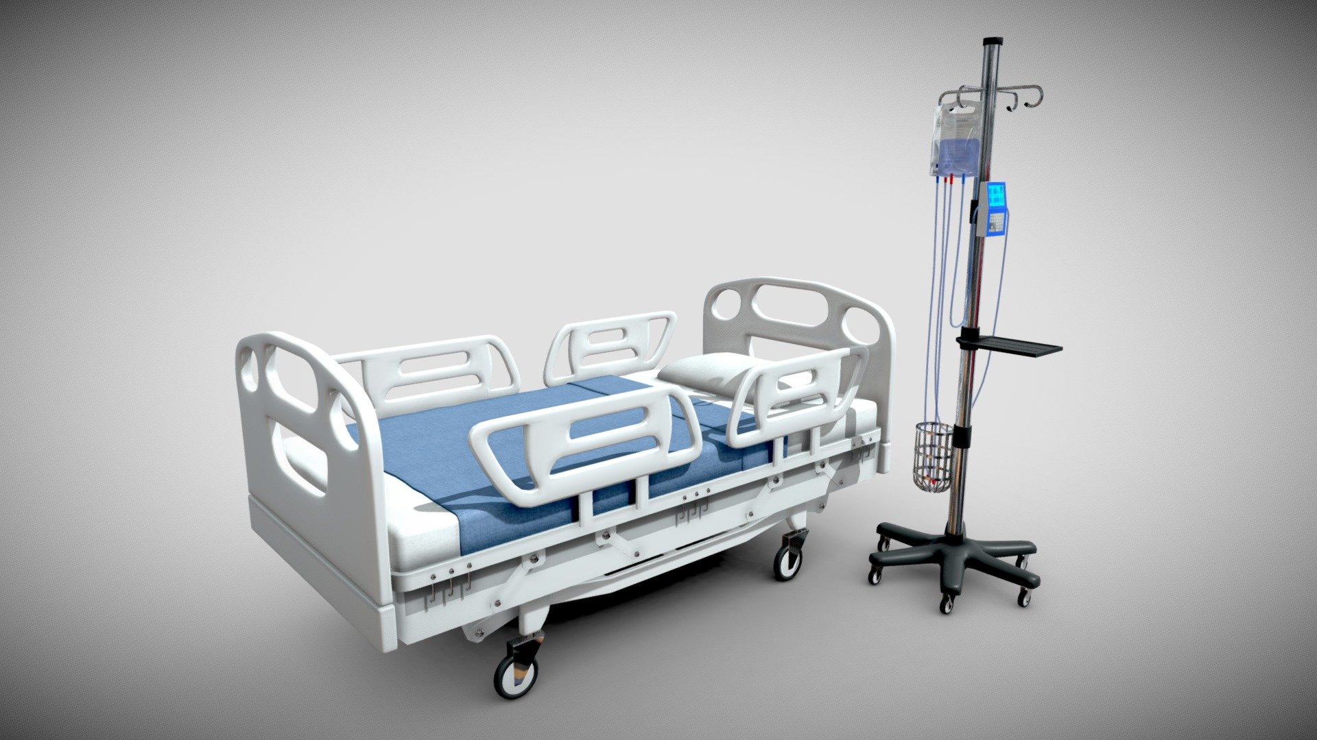 intensive care bed 3d model