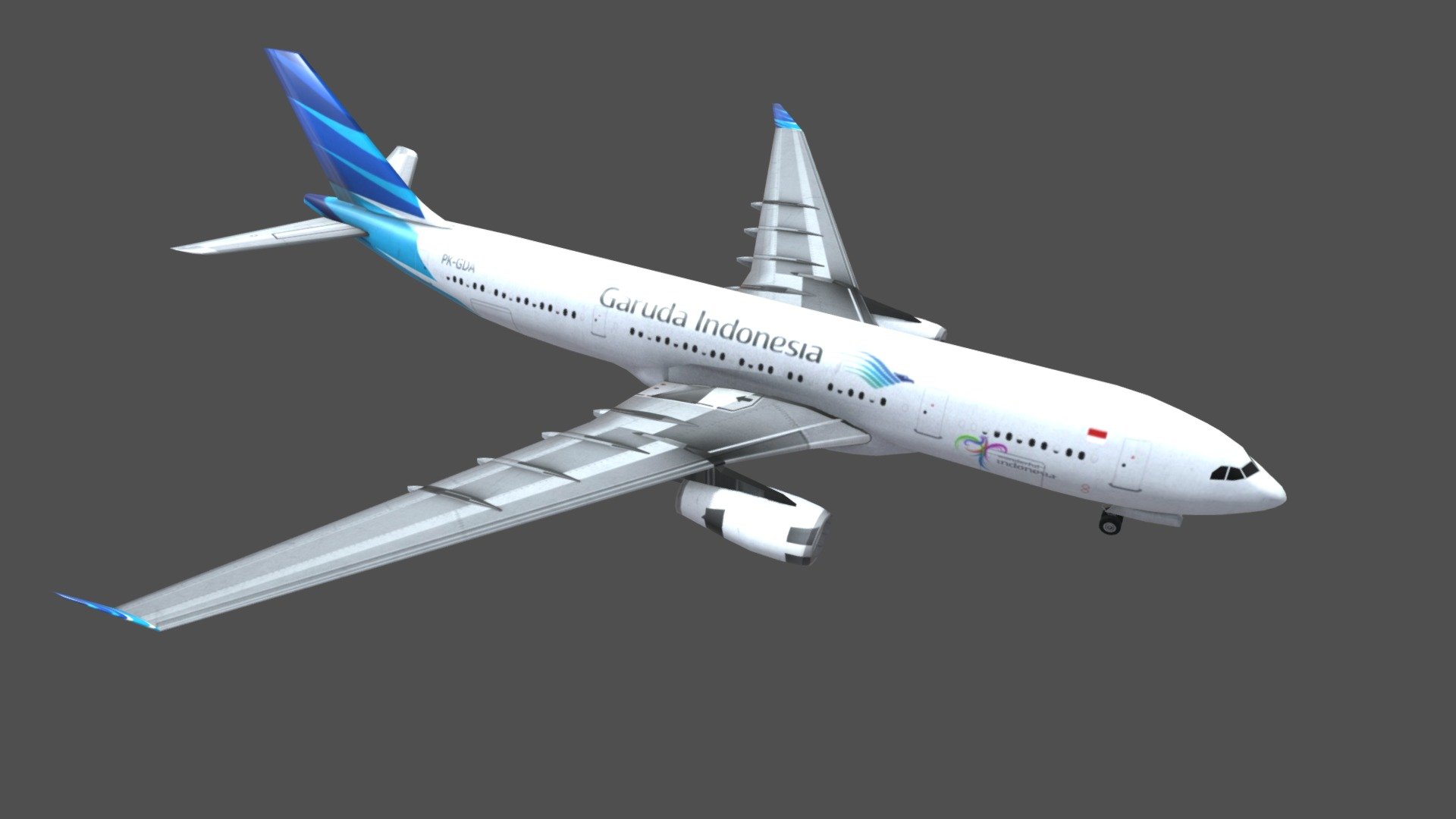 Air Bus 330 Garuda Airlines 3d model