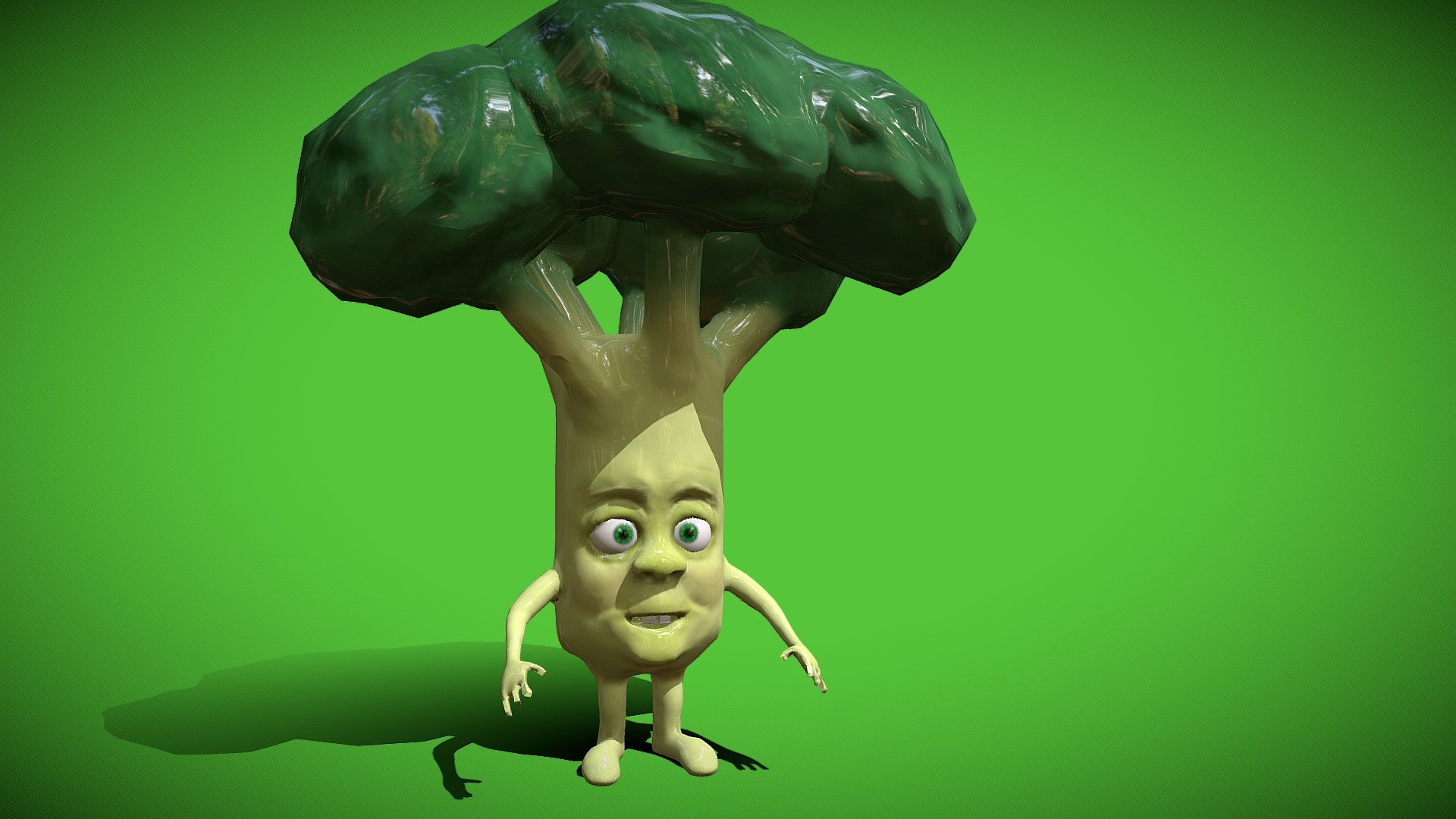 cartoon broccoli 3d model