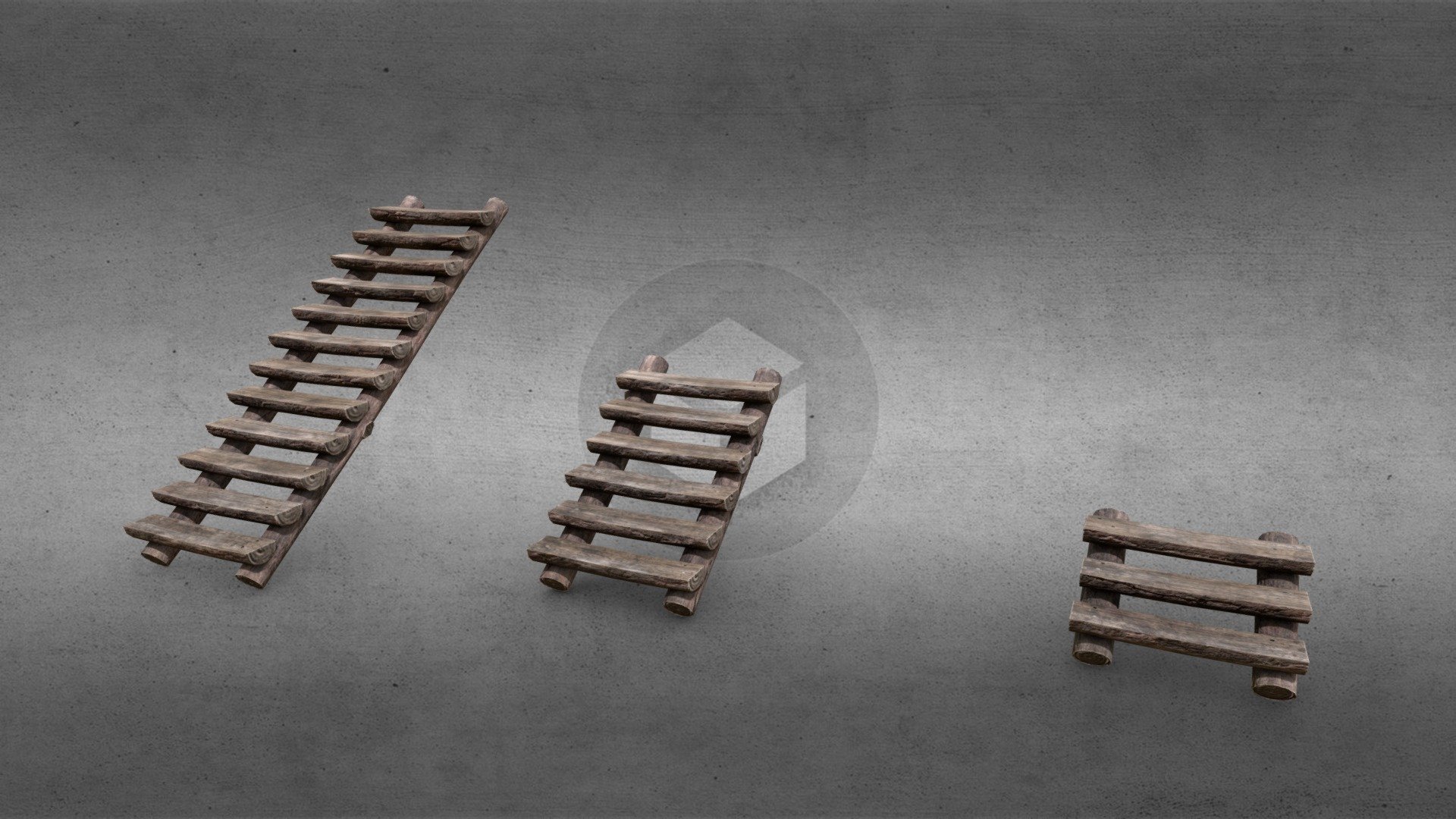 Simple Log Stairs 3d model