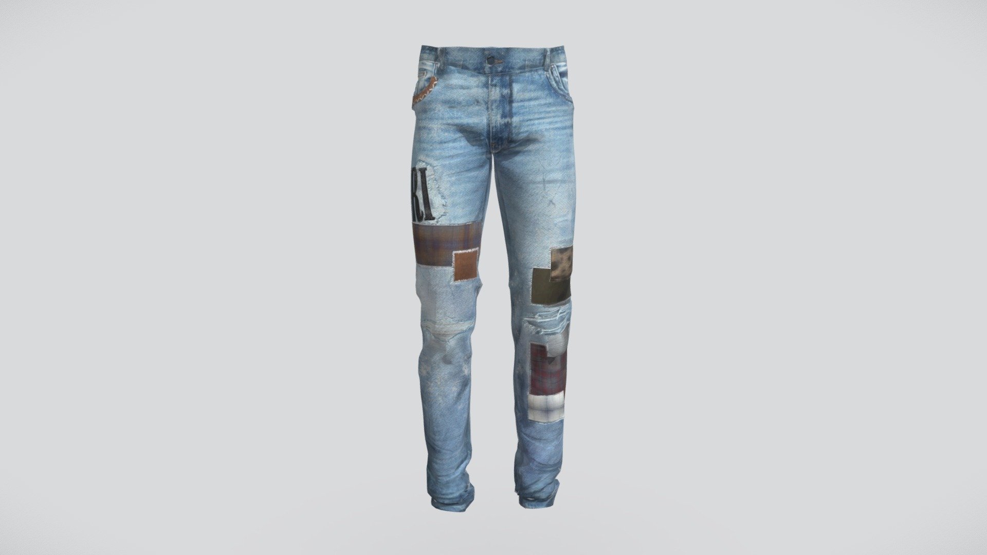 AMIRI Skinny Patchwork Jeans 3d model