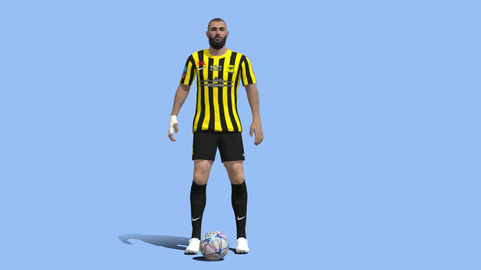 3D Rigged Karim Benzema Al-Ittihad 3d model