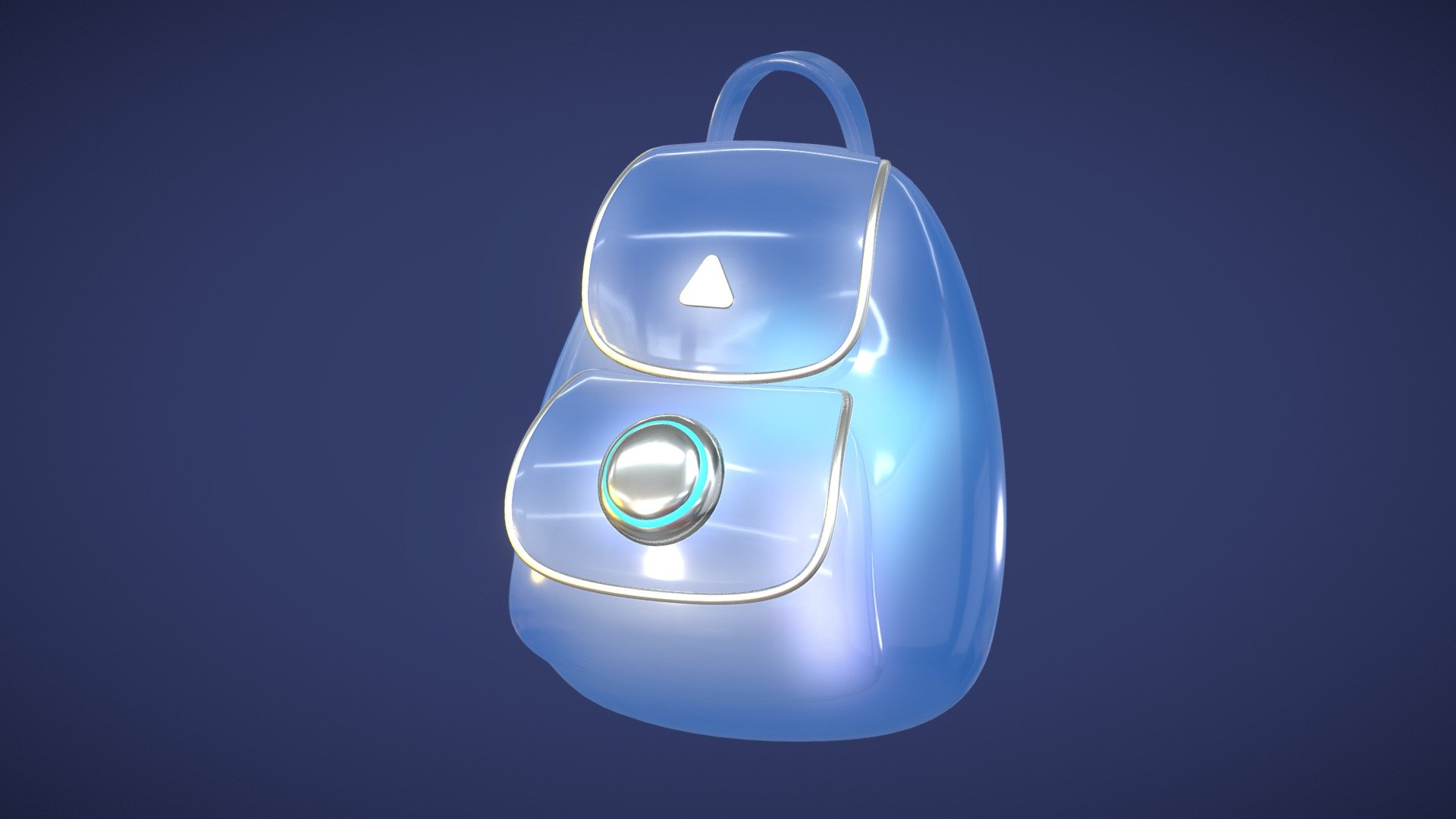 Futuristic Transparent Backpack 3d model