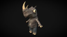 Stylized silly rhino