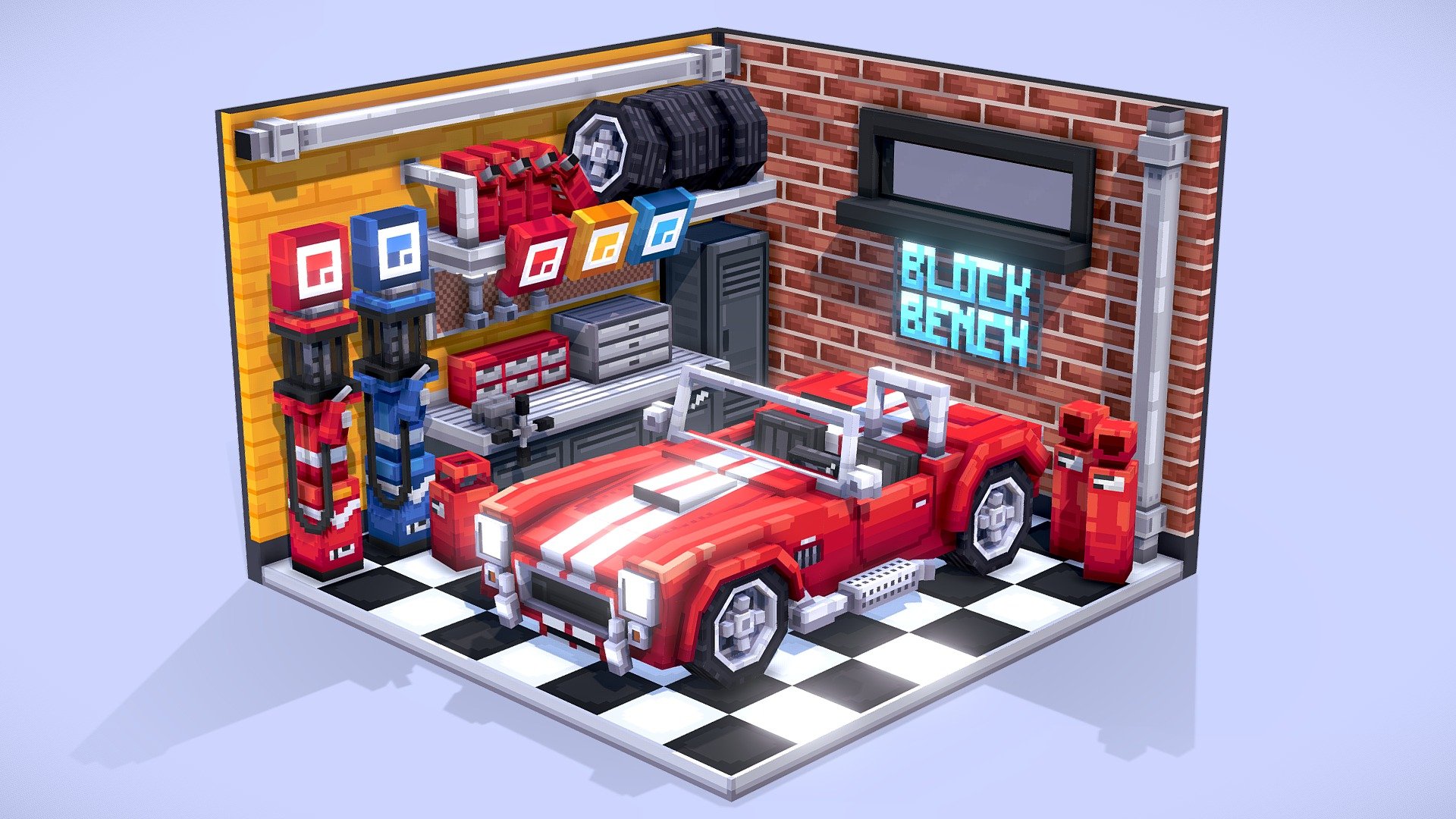 Retro Garage 3d model