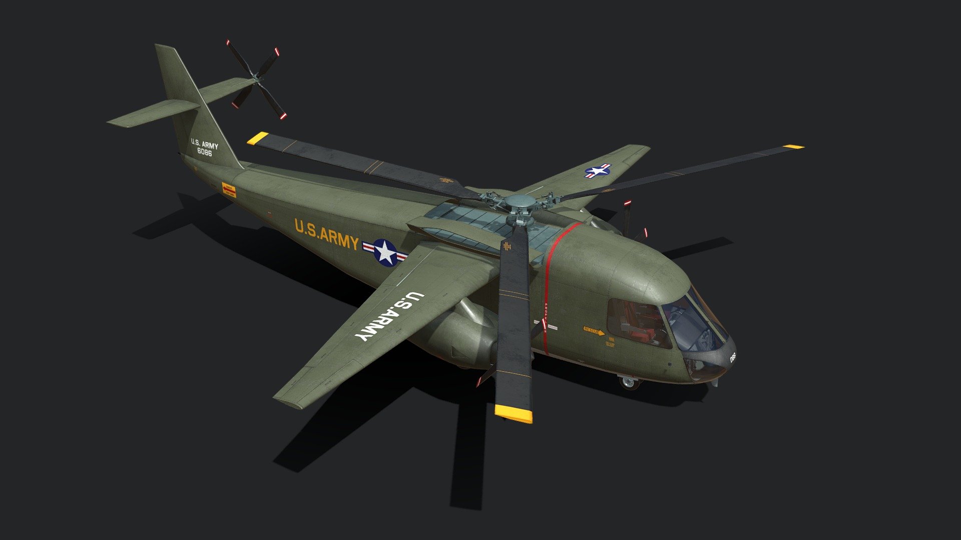 Lockheed CL-945 stowed-rotor aircraft (CARR) 3d model