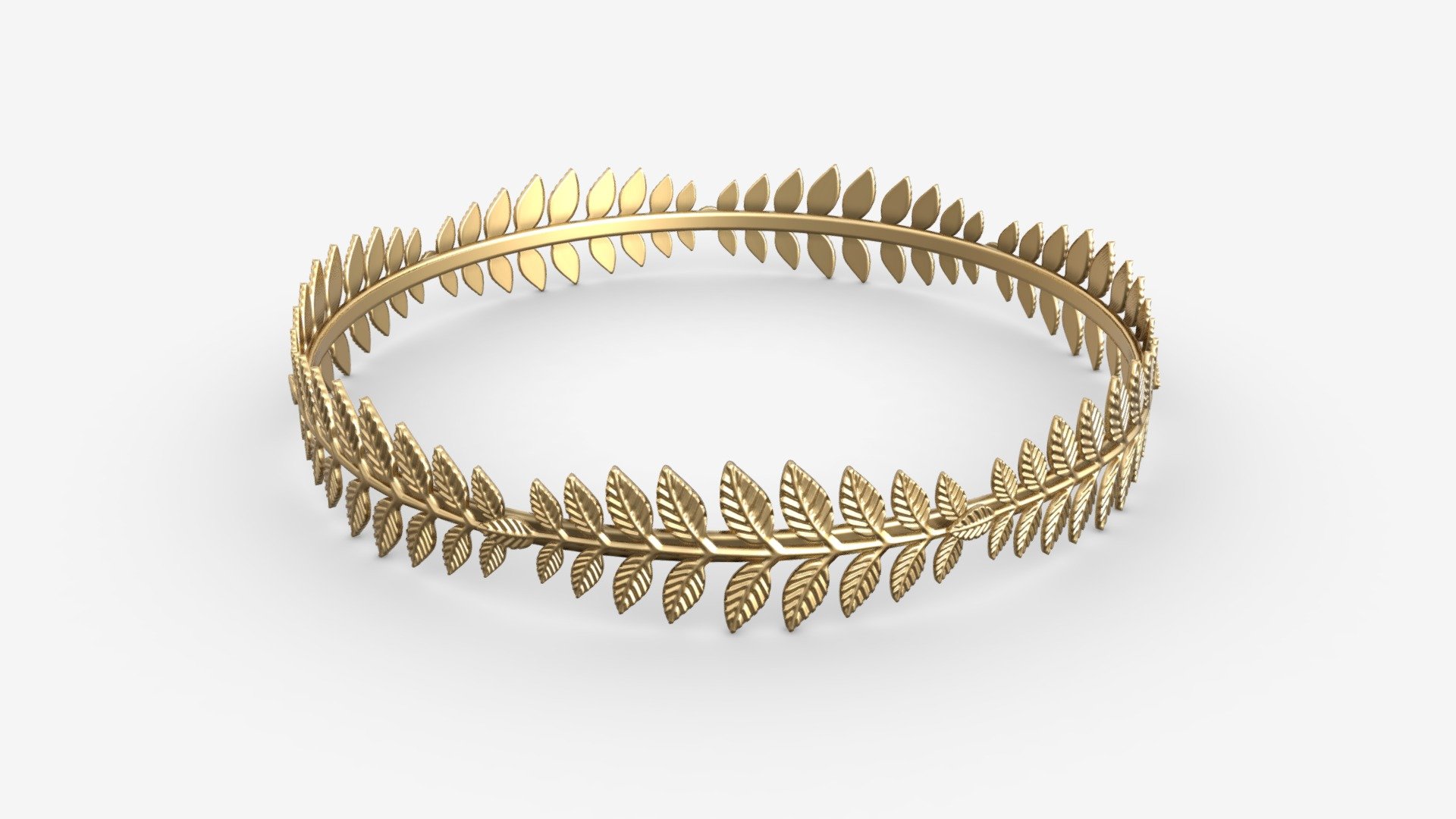 Olive Branch Headband Gold Crown 3d model