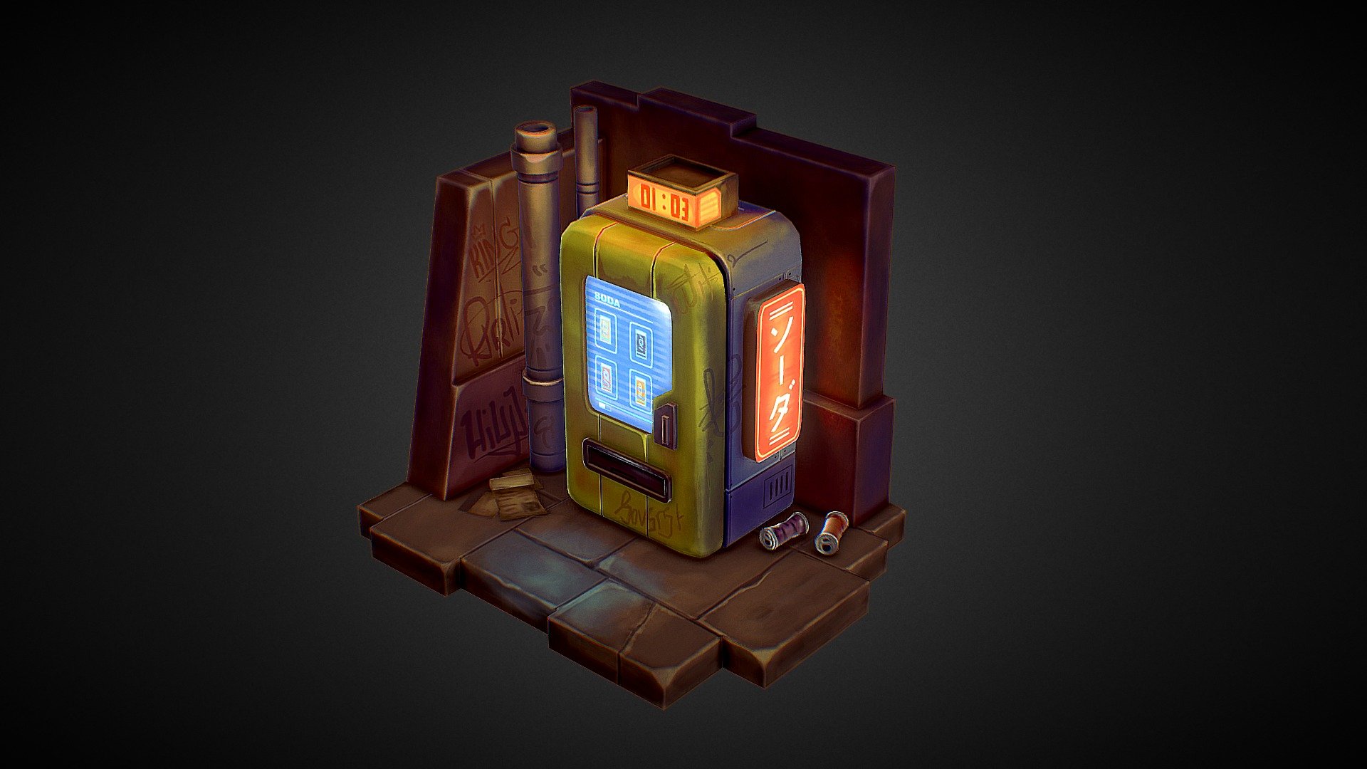 Vending Mashine 3D Fan Art 3d model