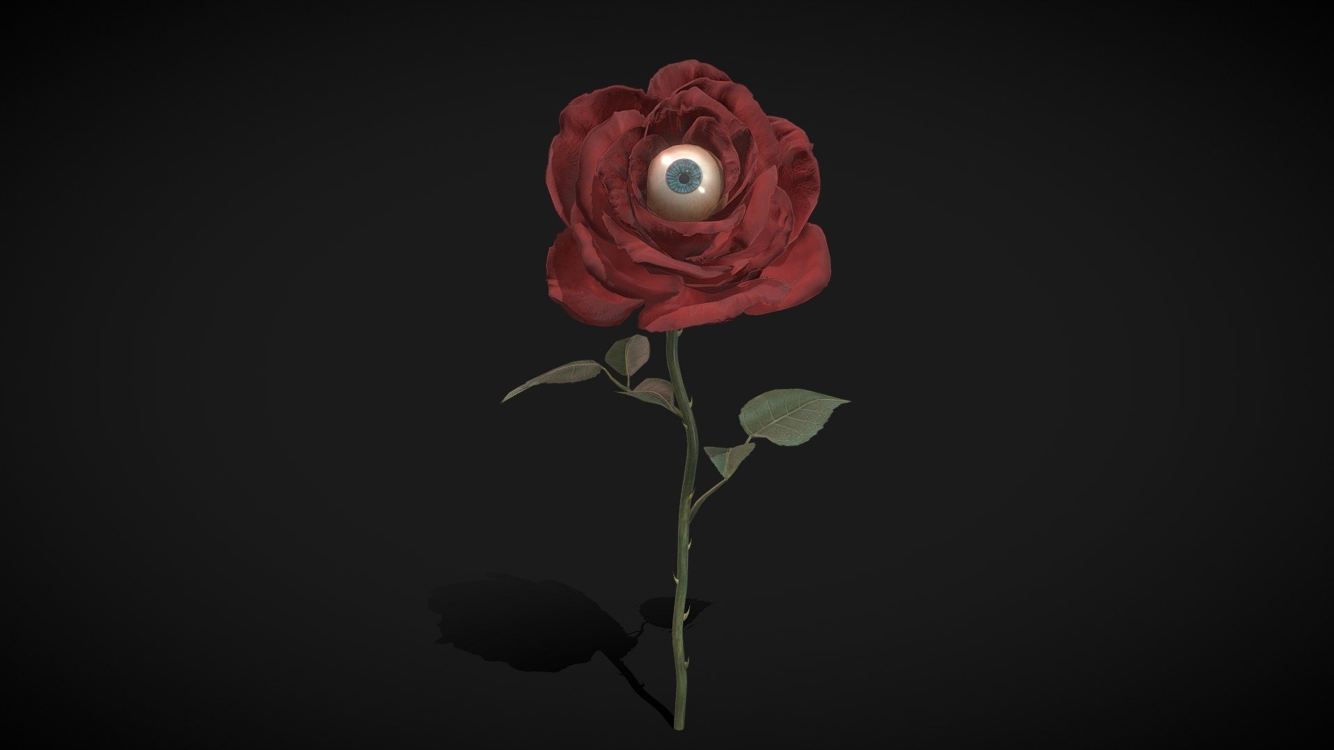 Spooky Eye Rose 3d model