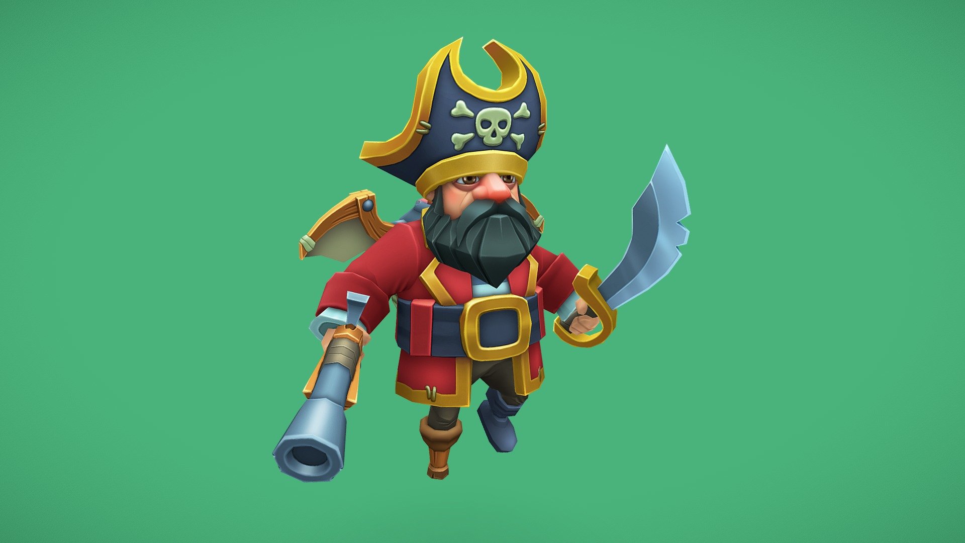 Flying pirate 3d model