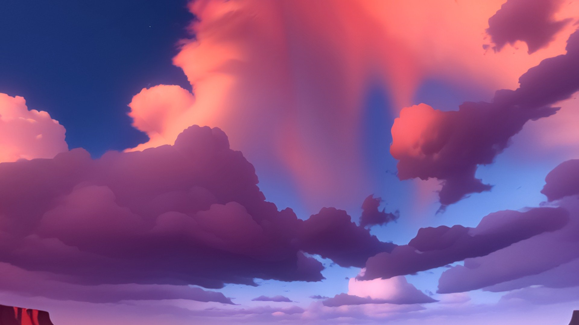 Stylized Cloudy Sky Sunset 3d model