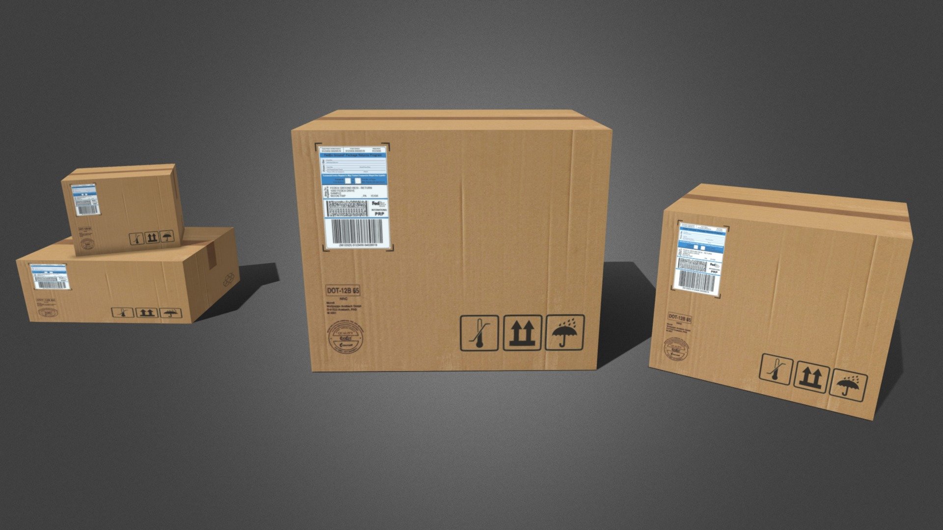 Cardboard boxes 3d model