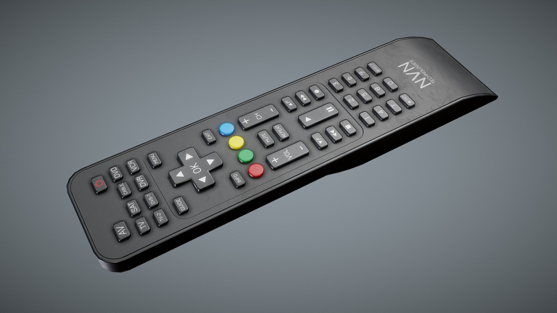 2000s TV Remote Black 3d model