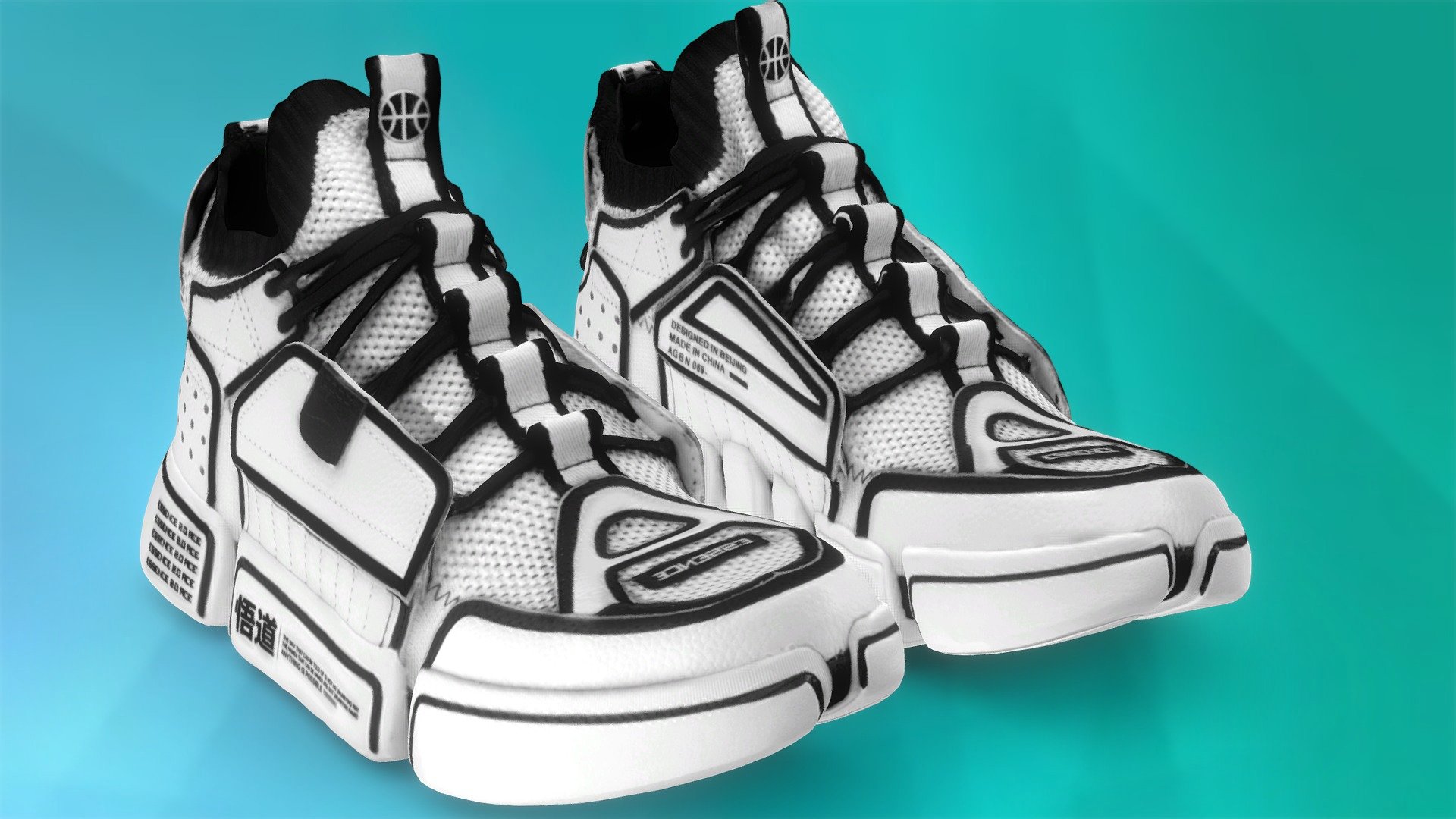 Cyberpunk Techwear Sneaker Trainer 24 3d model