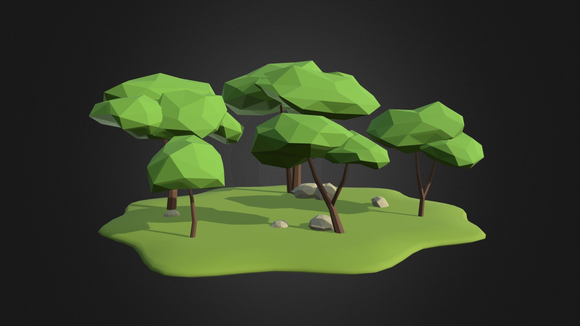 Acacia Island lowpoly 3d model