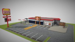 Hungry Jacks Restaurant (low Poly)