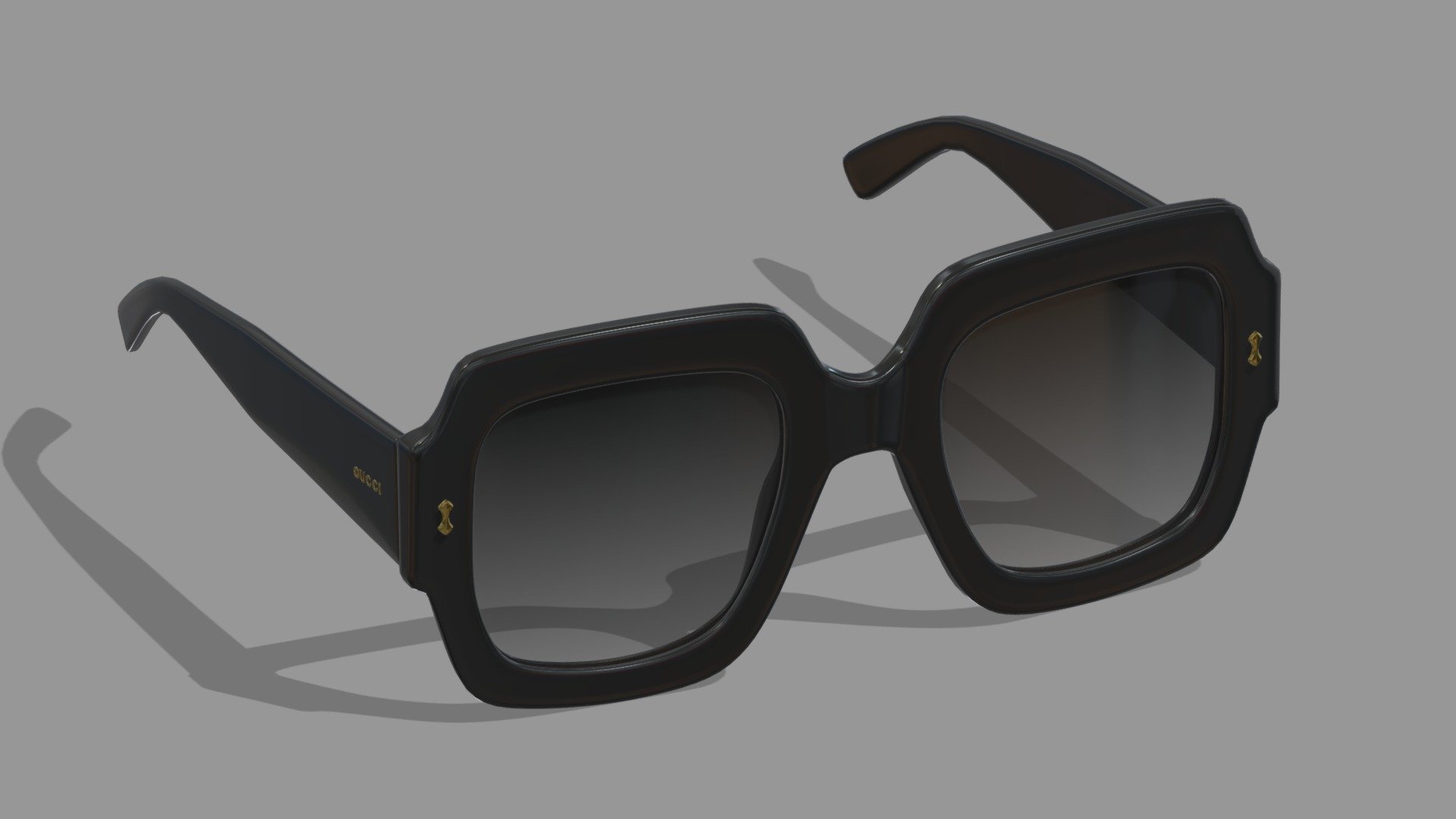 Square-frame Sunglasses Gucci PBR 3d model