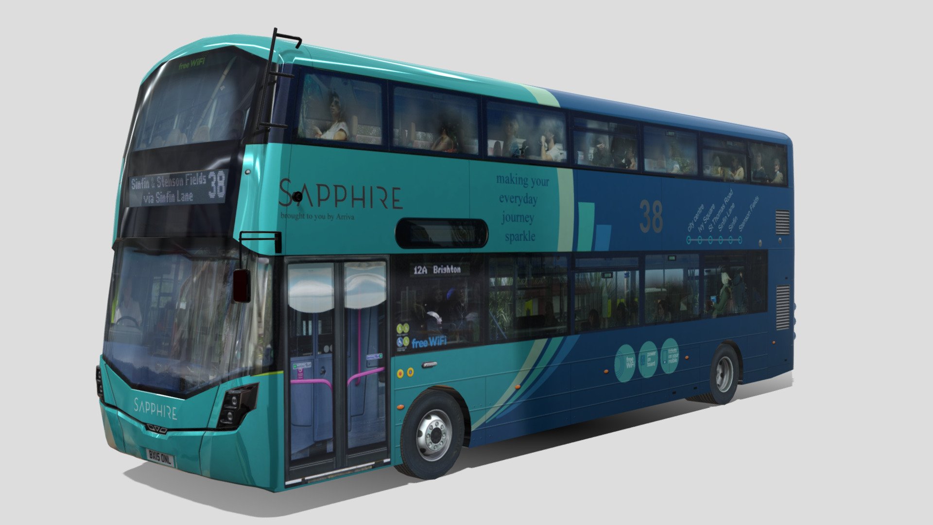 Wrightbus Streetdeck bus Sapphire livery 3d model