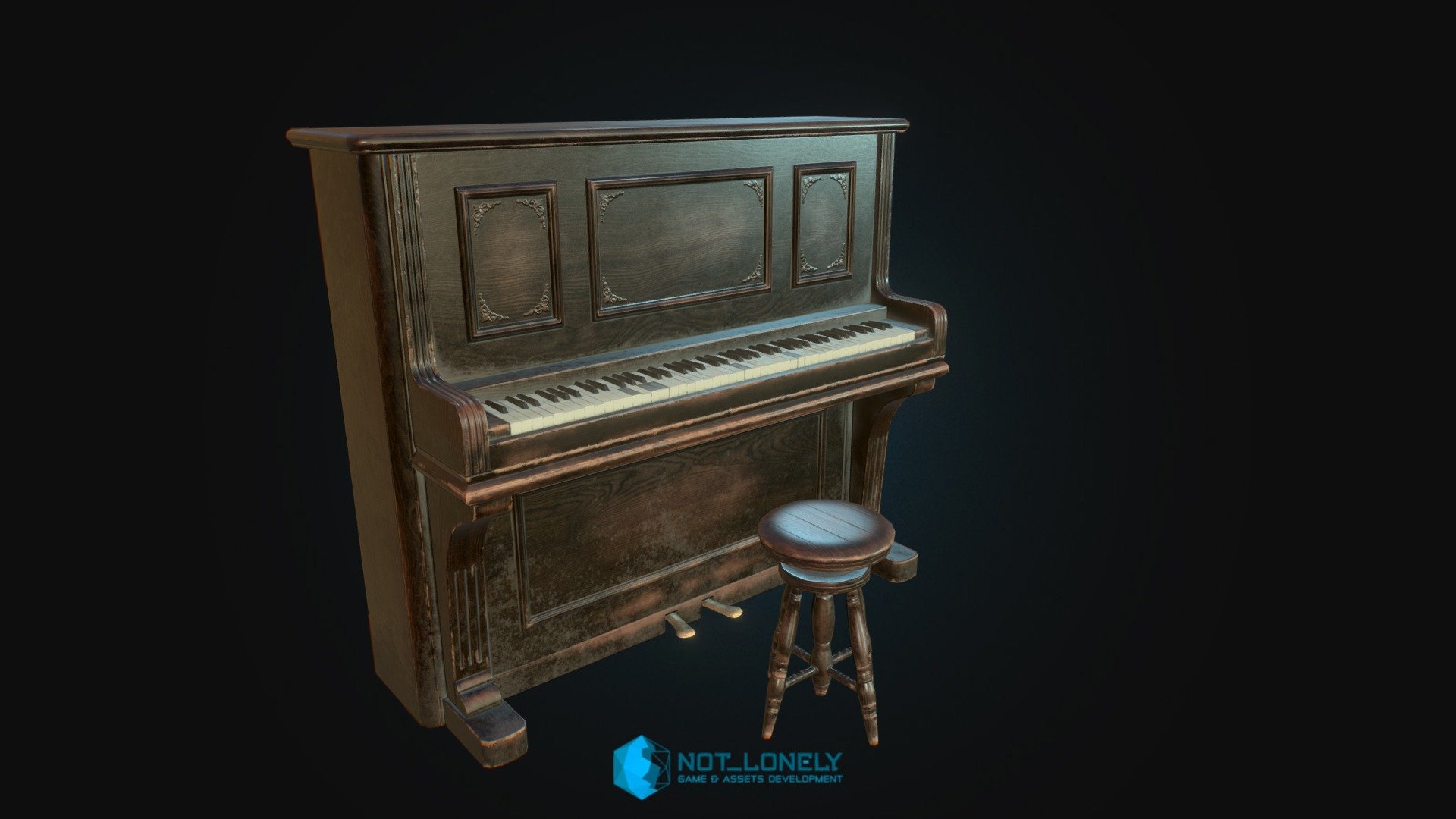 Old Piano 3d model