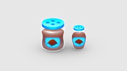 Cartoon cumin seasoning Low-poly 3D model