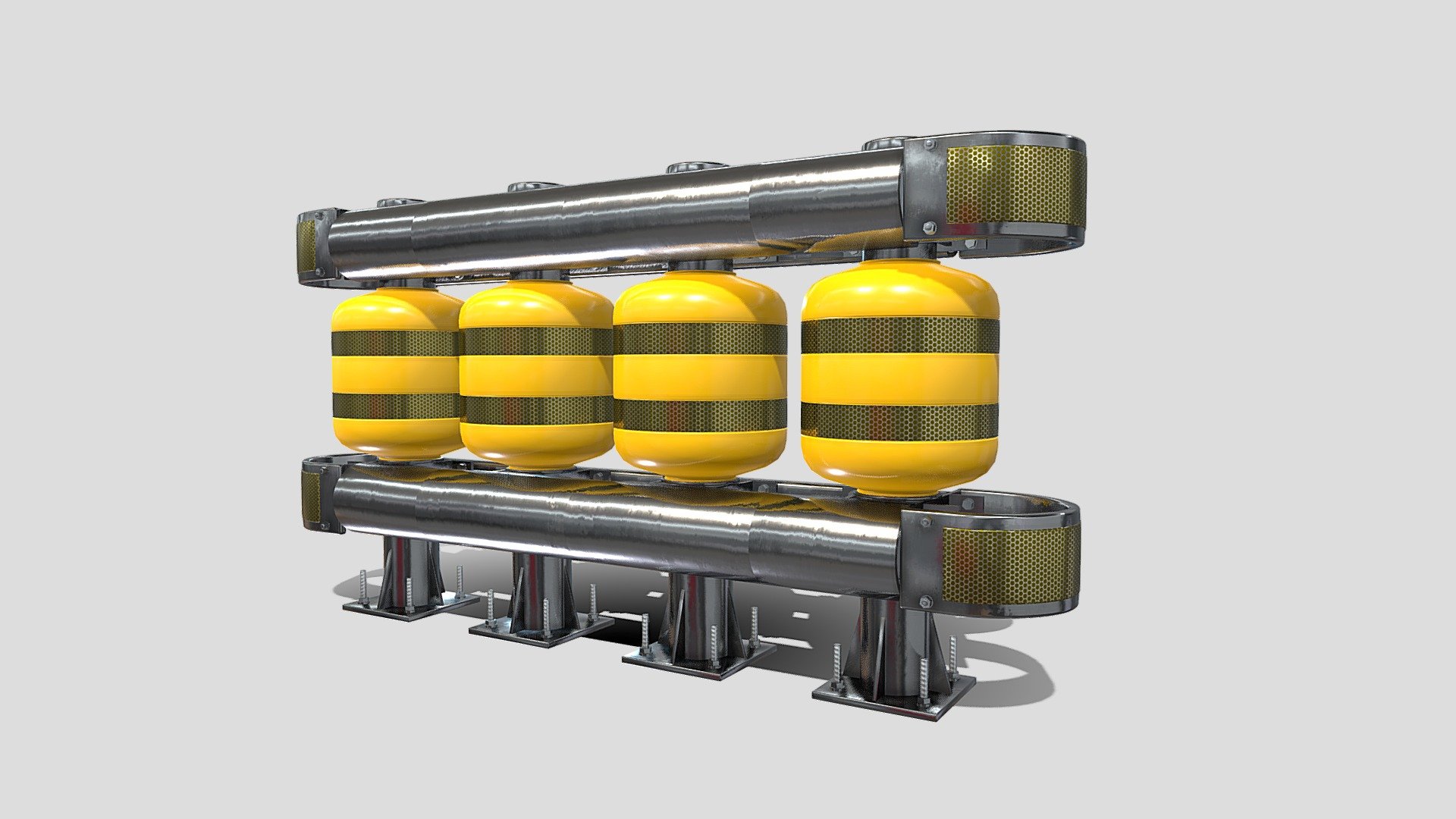 Tileable rolling barrier v2 3d model