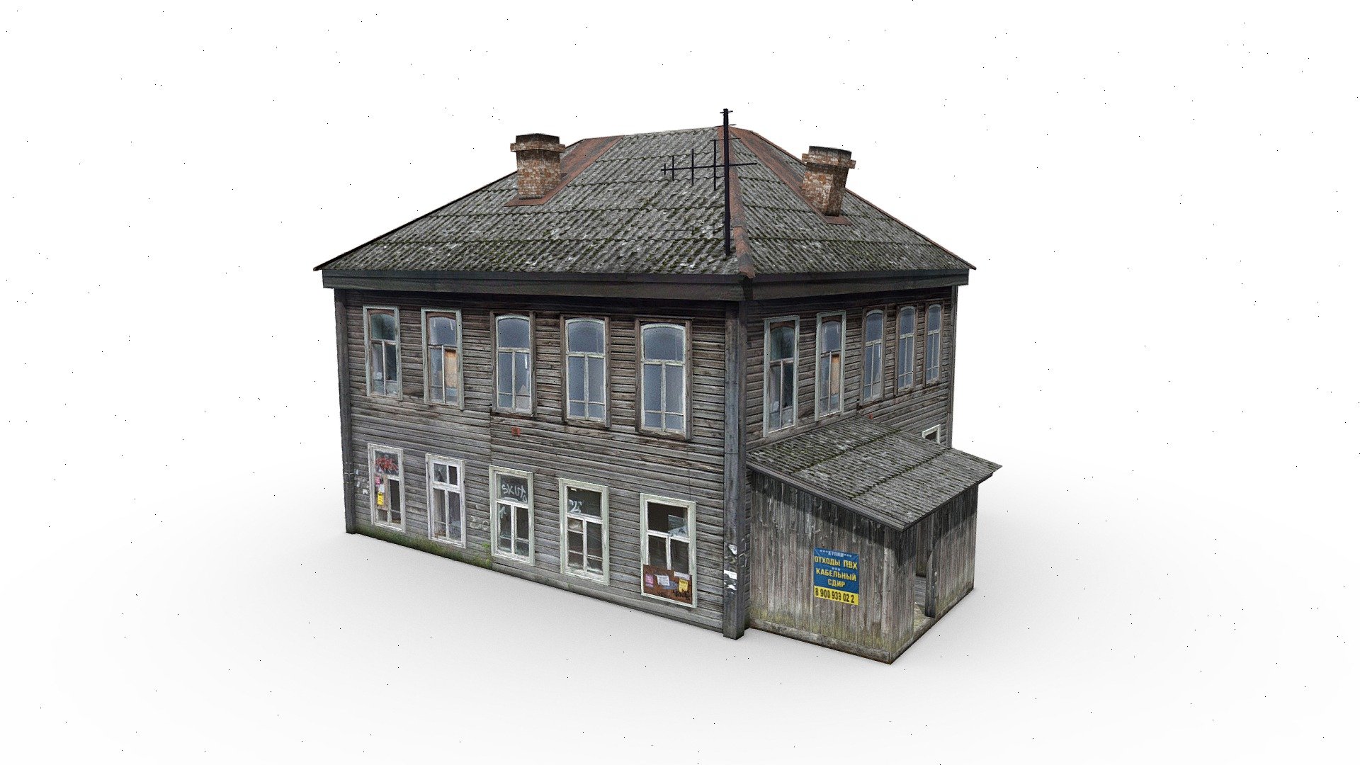 Old Two-story House 3d model