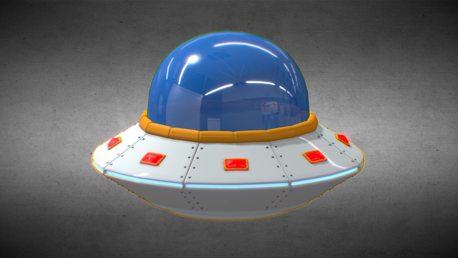 Cartoon UFO 3d model