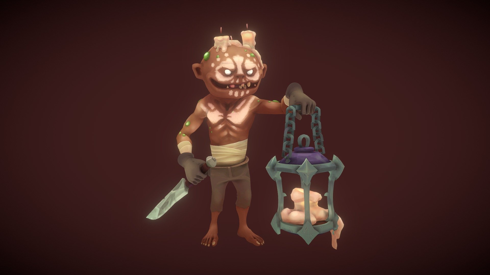 Stylized Candle Troll 3d model