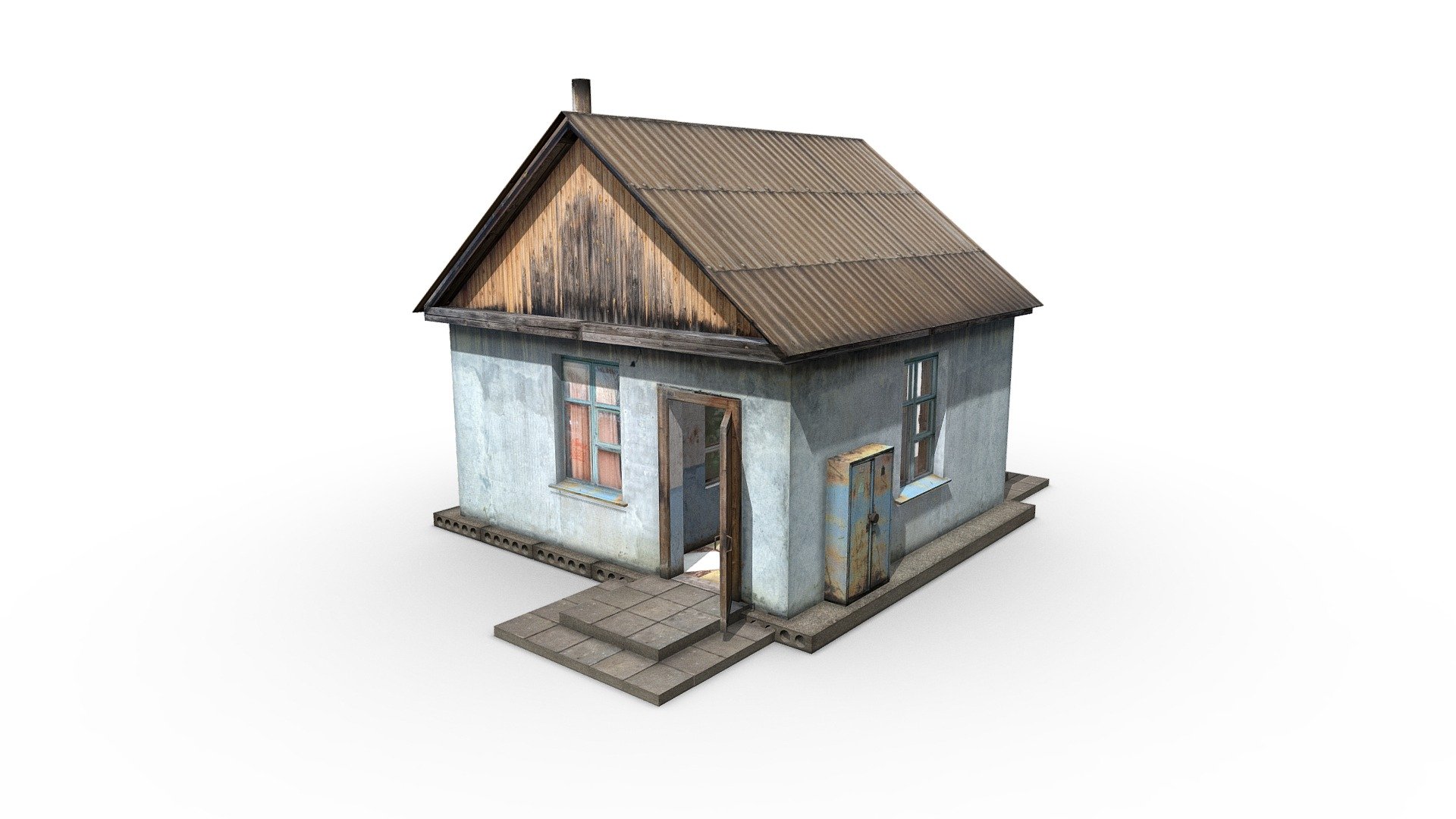 Old Soviet checkpoint 3d model