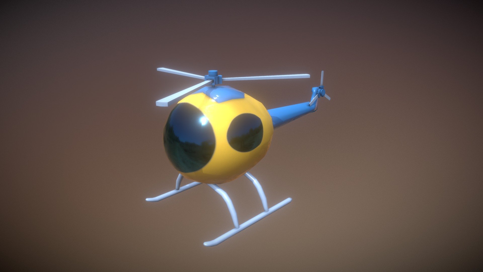 Helicopter Toy low-poly game ready 3d model