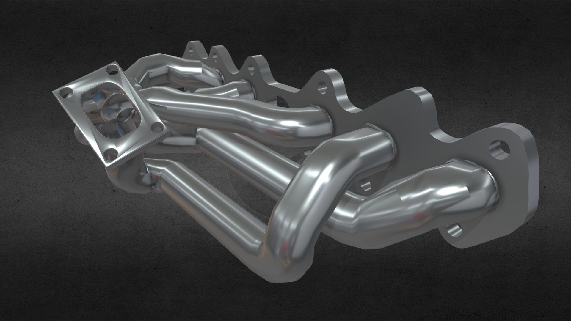 2jz engine exhaust collector 3d model