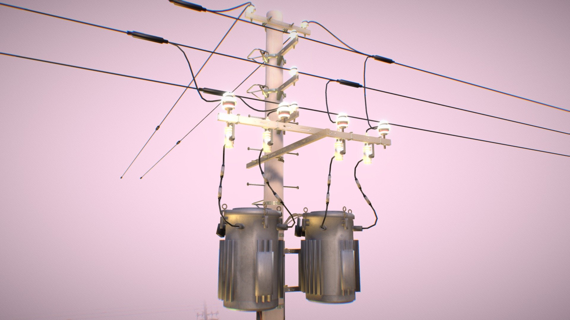 Japanese Utility Pole 3d model