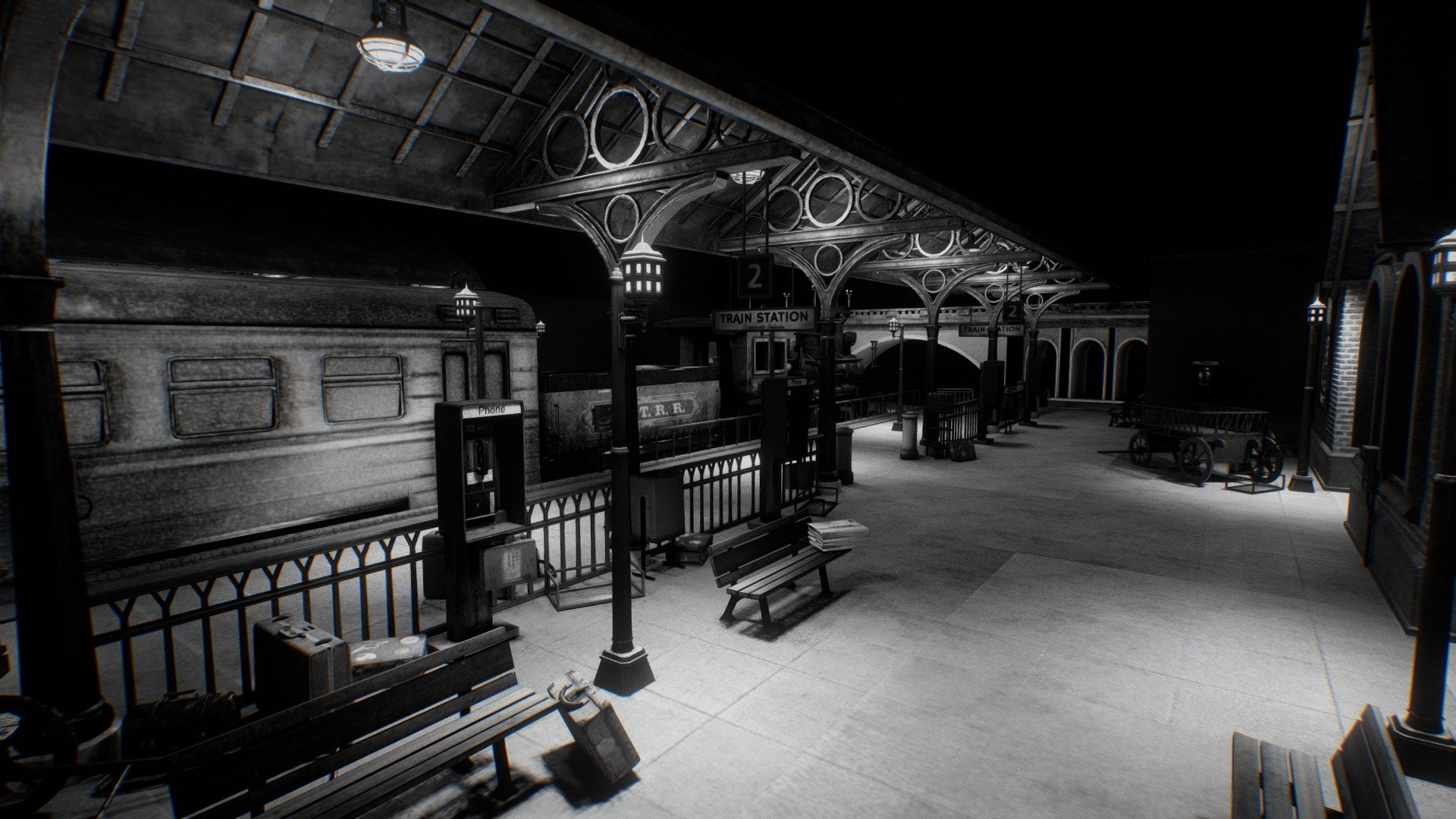 Train Station |Baked| VR Ready 3d model