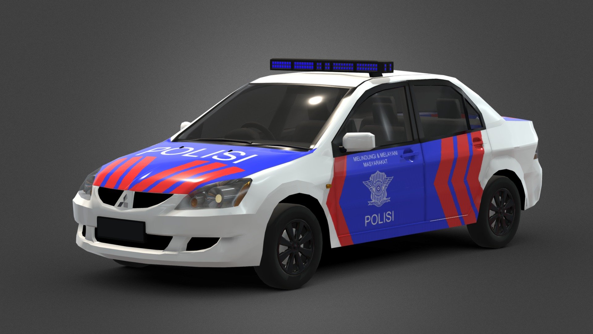 Indonesia Police Car 3d model