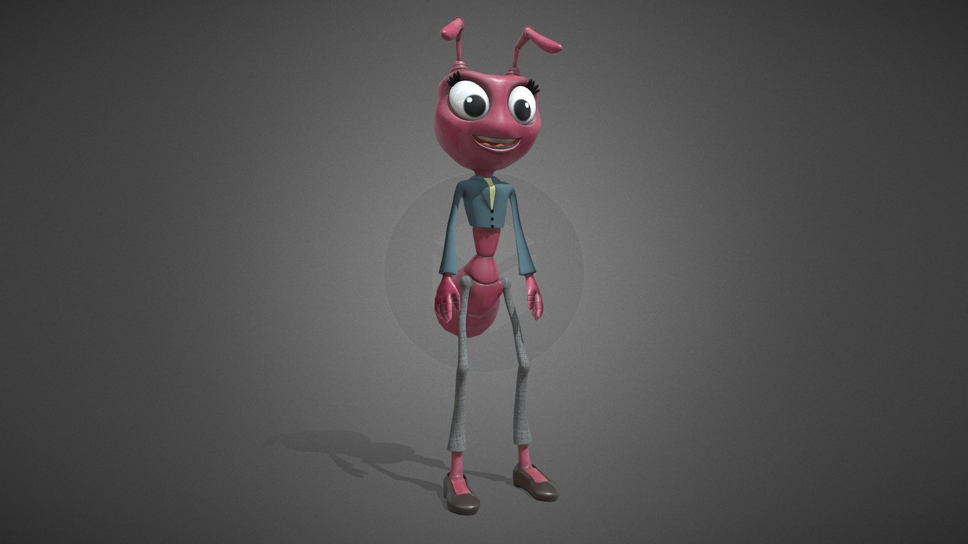 Purple Ant Worker Character 3d model