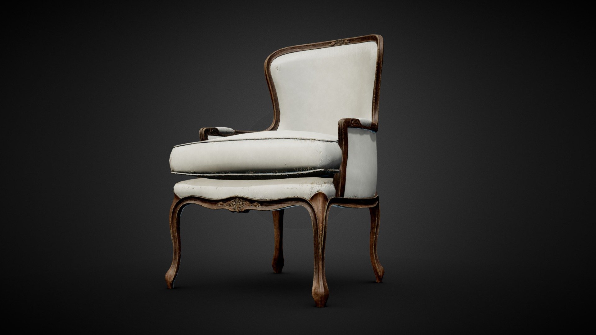 Antique leather chair 3d model