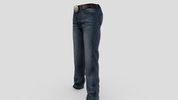 Mens Denim Western Bootcut Pants