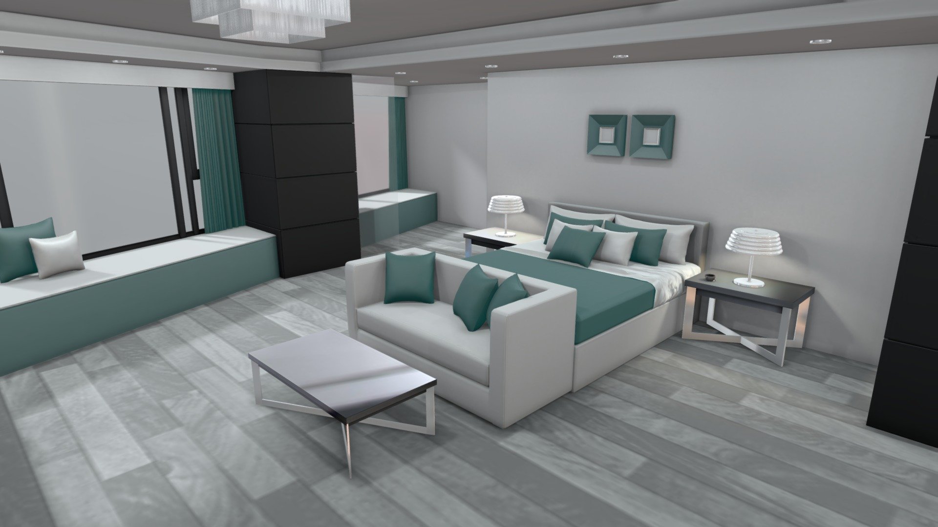 Bedroom Hotel Suite 2020 02 3d model