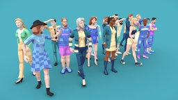 Downtown People Low Poly 3D Characters Pack