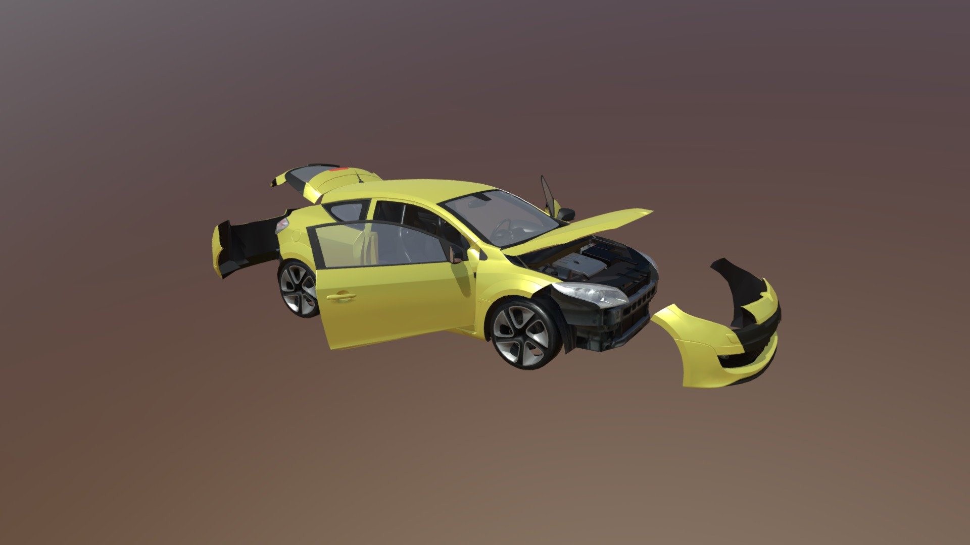 Real Car 6 Separated Parts 3d model