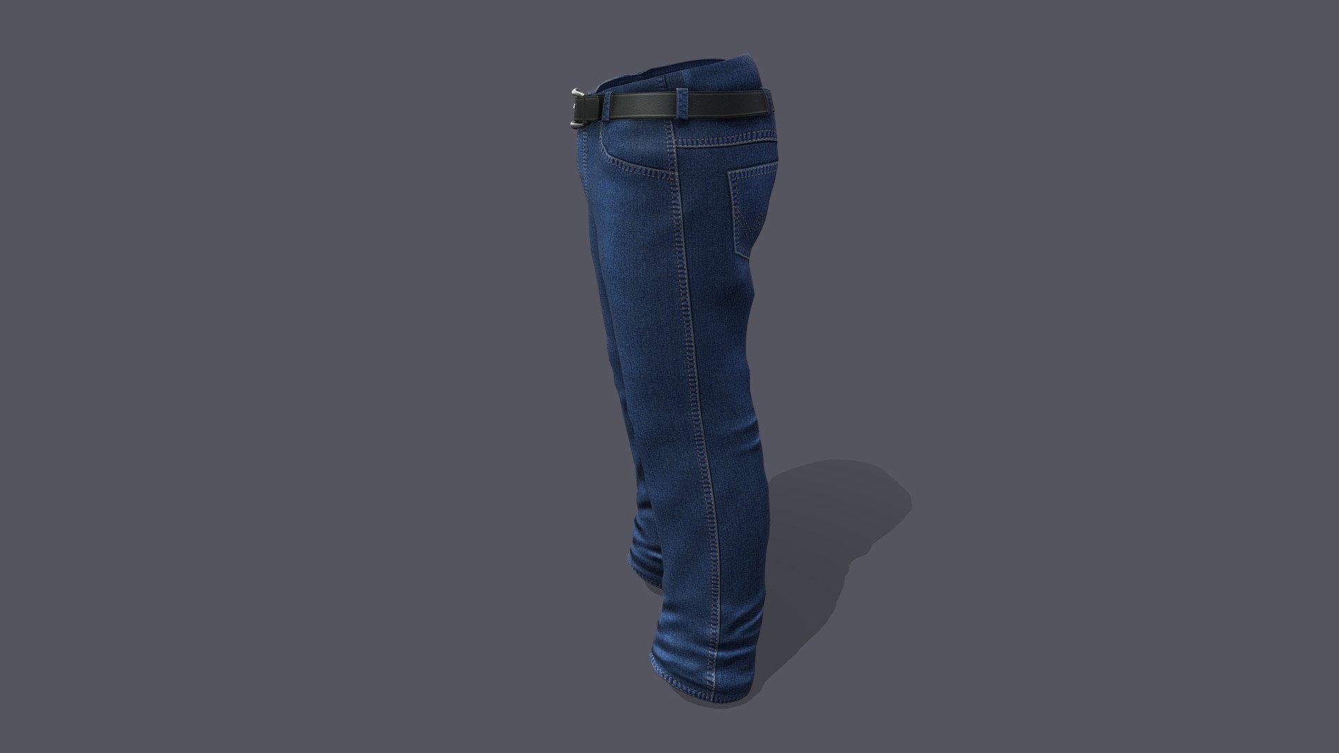 Male Denim Cowboy Pants 3d model