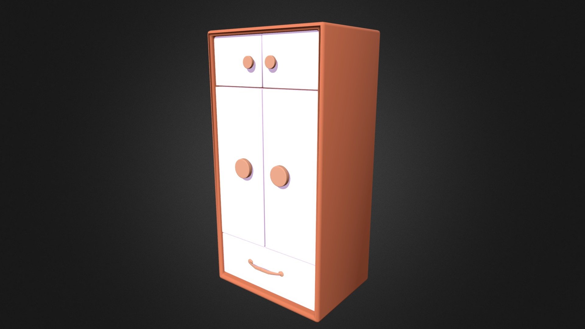 wardrobe lowpoly 3d model