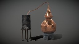 Lowpoly stylized PBR alchemy magic alembic