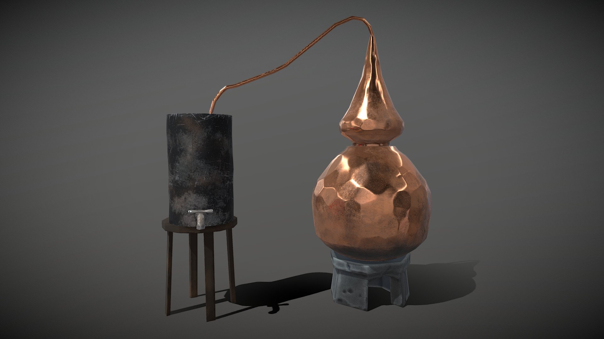 Lowpoly stylized PBR alchemy magic alembic 3d model