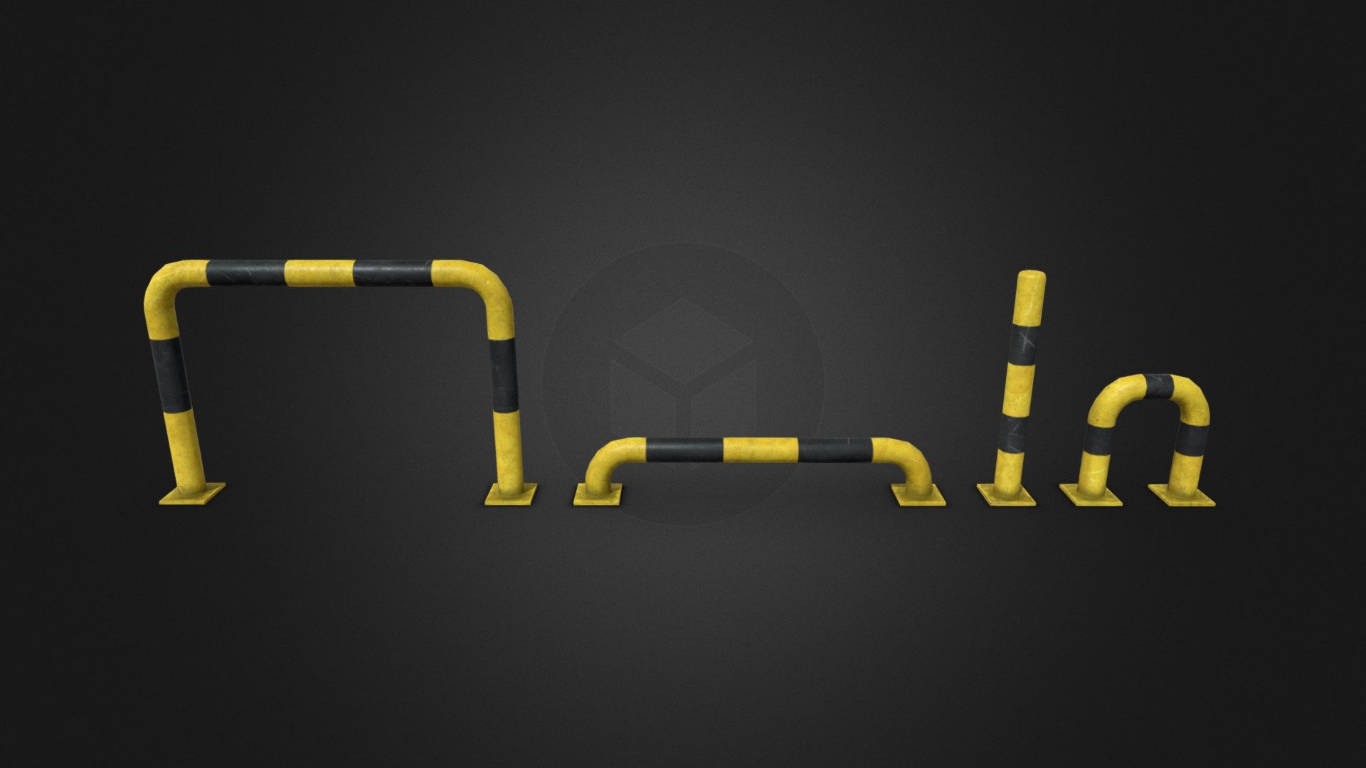 Protection Barrier Low-poly 3D model 3d model