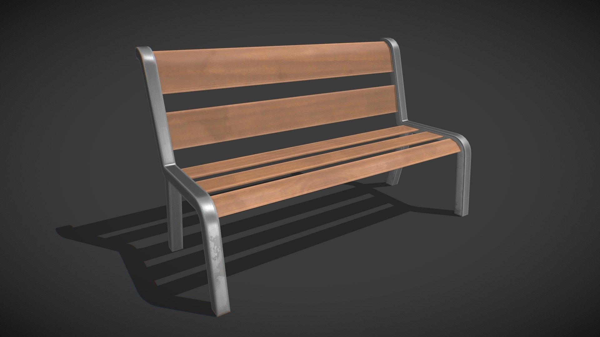 Stylized Wooden Bench 3d model