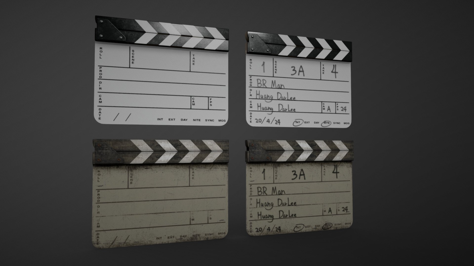 Clapperboard/Film Slate 3d model