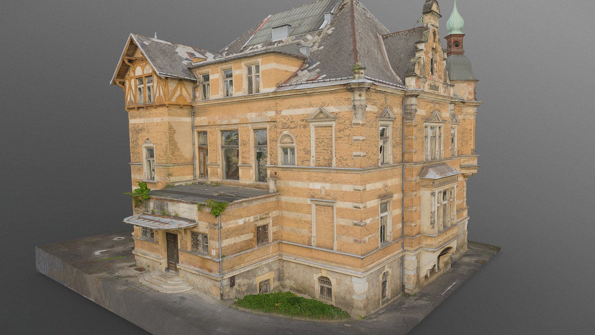 Abandoned orphanage ruin 3d model